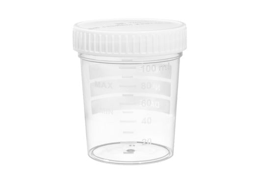 100ml Multipurpose Beaker with white lid, bulk packed, non-sterile (724411) | Laboratory Tube or Container | Bench&Flask