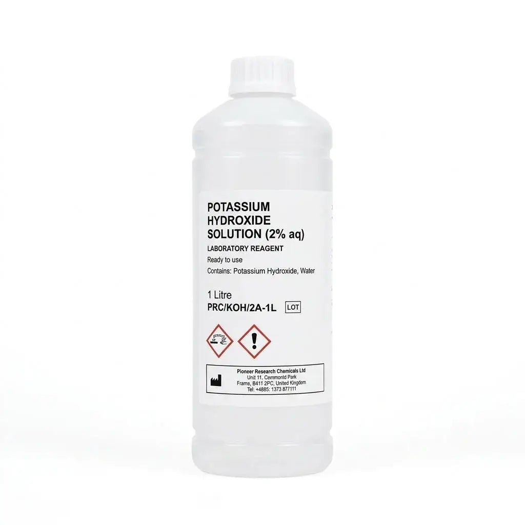 Pioneer Potassium Hydroxide Solution (2% aq) 1L - Laboratory Grade Reagent (PRC/R/19) | Reproductive Toxicology Reagents | Bench&Flask