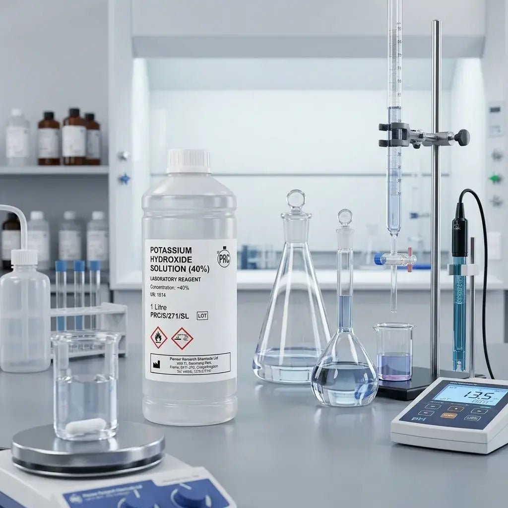 Pioneer Potassium Hydroxide Solution (2% aq) 1L - Laboratory Grade Reagent (PRC/R/19) | Reproductive Toxicology Reagents | Bench&Flask
